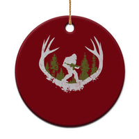 Bigfoot Gun Owner Ceramic Ornament Retro Deer Hunting Sasquatch Hunter Dad