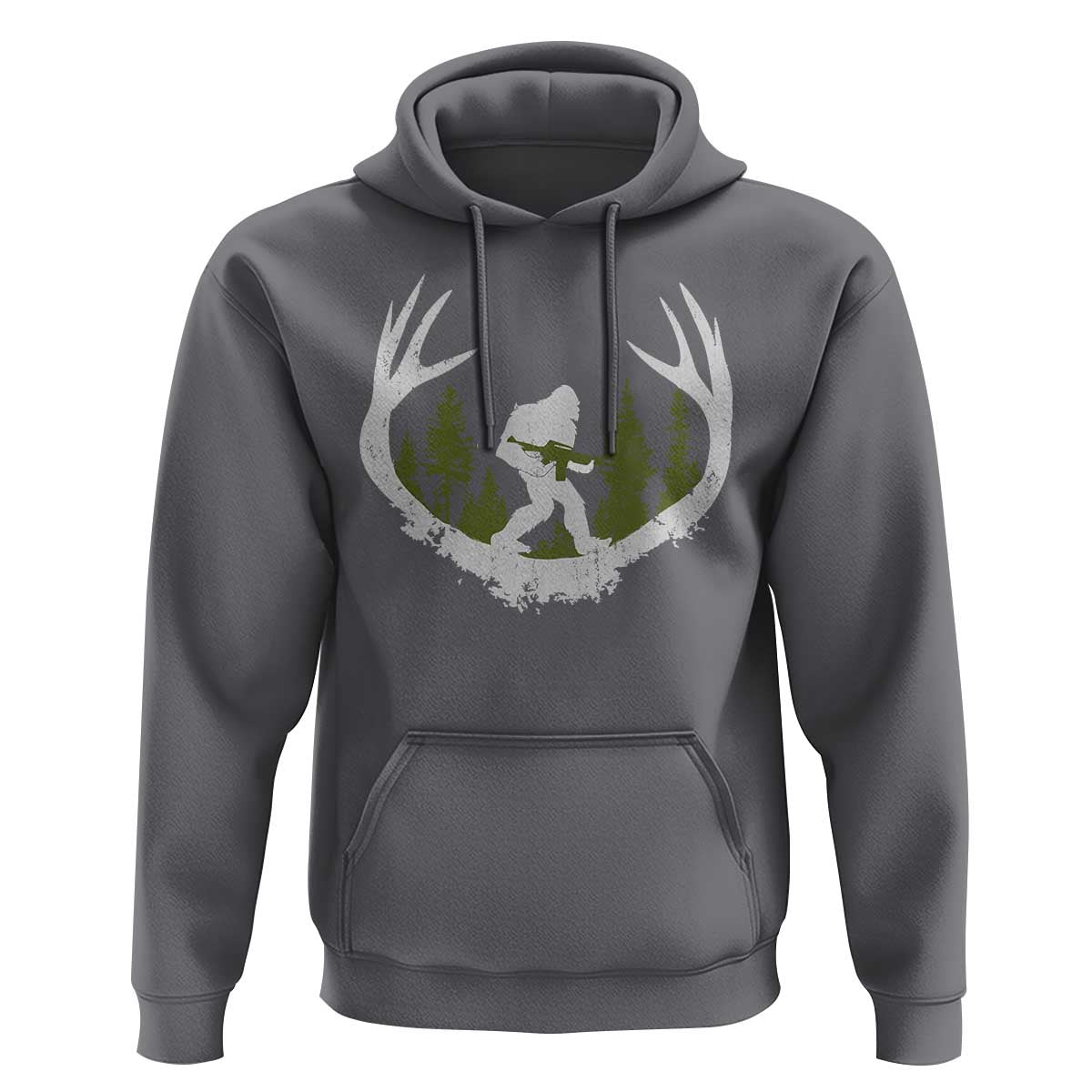 Bigfoot Gun Owner Hoodie Retro Deer Hunting Sasquatch Hunter Dad