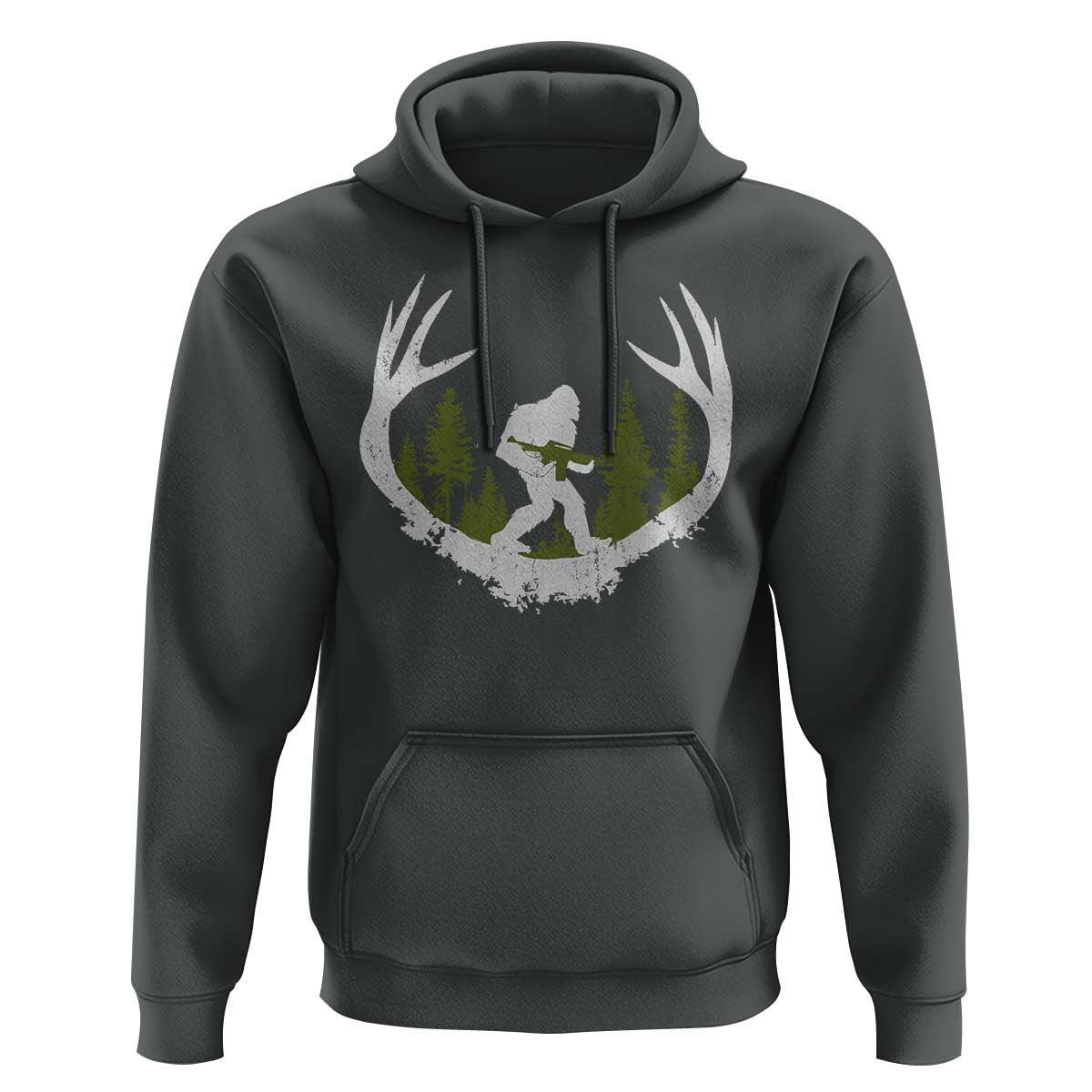 Bigfoot Gun Owner Hoodie Retro Deer Hunting Sasquatch Hunter Dad