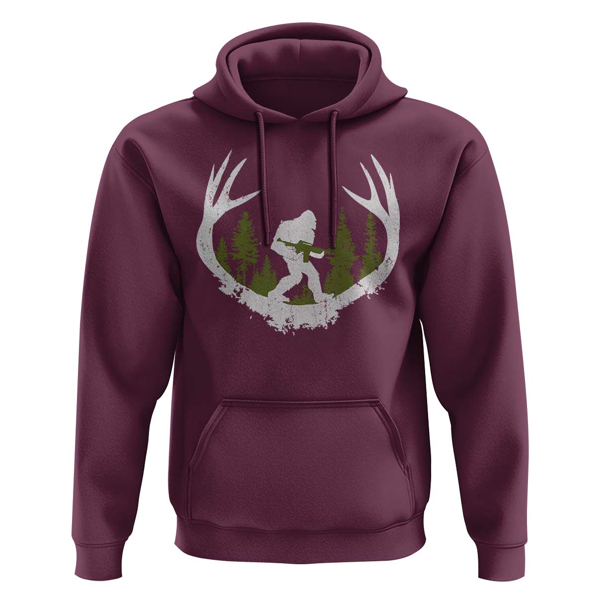 Bigfoot Gun Owner Hoodie Retro Deer Hunting Sasquatch Hunter Dad