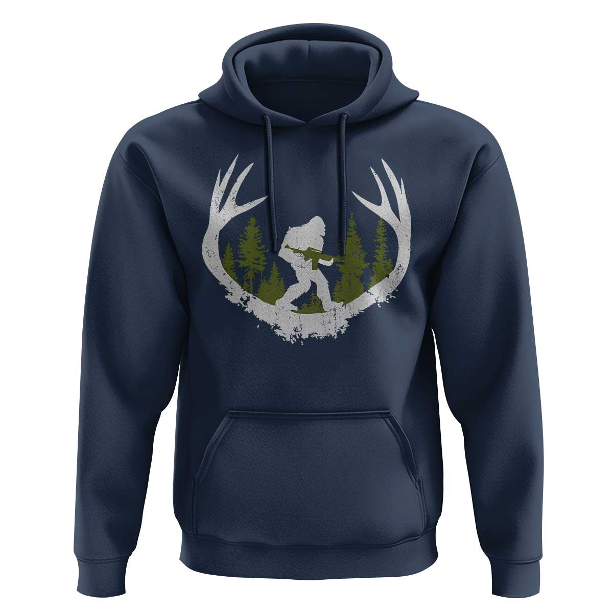 Bigfoot Gun Owner Hoodie Retro Deer Hunting Sasquatch Hunter Dad