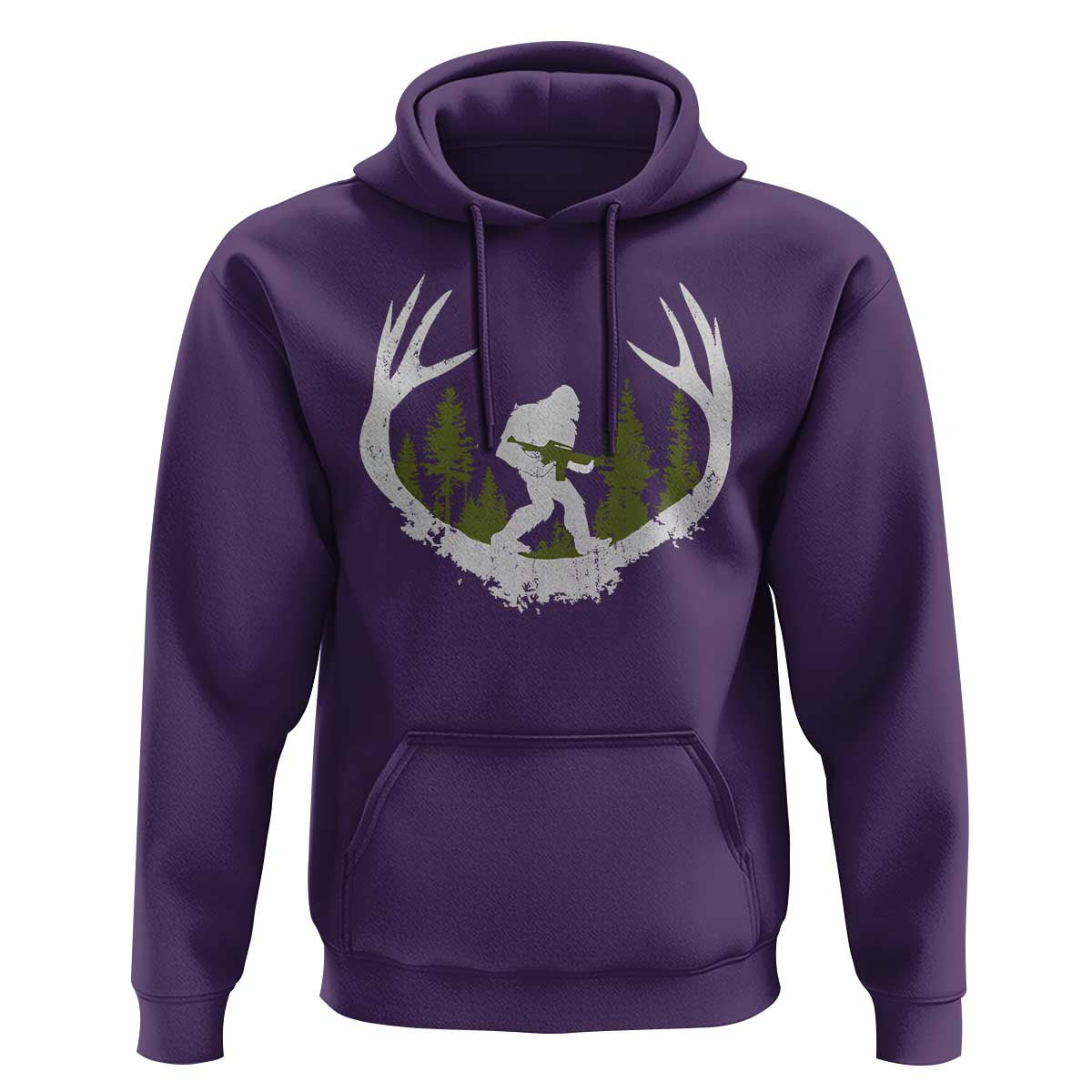 Bigfoot Gun Owner Hoodie Retro Deer Hunting Sasquatch Hunter Dad