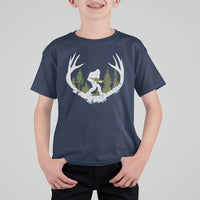 Bigfoot Gun Owner T Shirt For Kid Retro Deer Hunting Sasquatch Hunter Dad