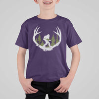 Bigfoot Gun Owner T Shirt For Kid Retro Deer Hunting Sasquatch Hunter Dad