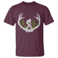 Bigfoot Gun Owner T Shirt Retro Deer Hunting Sasquatch Hunter Dad