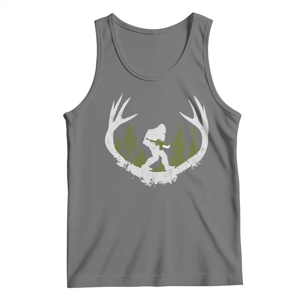 Bigfoot Gun Owner Tank Top Retro Deer Hunting Sasquatch Hunter Dad