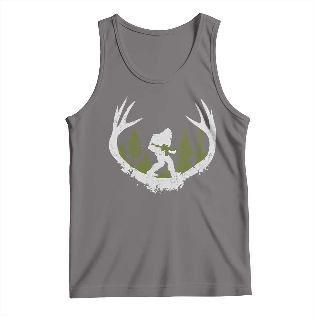 Bigfoot Gun Owner Tank Top Retro Deer Hunting Sasquatch Hunter Dad