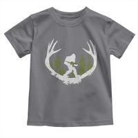 Bigfoot Gun Owner Toddler T Shirt Retro Deer Hunting Sasquatch Hunter Dad
