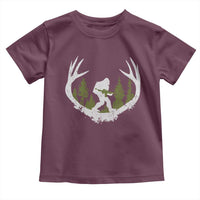 Bigfoot Gun Owner Toddler T Shirt Retro Deer Hunting Sasquatch Hunter Dad