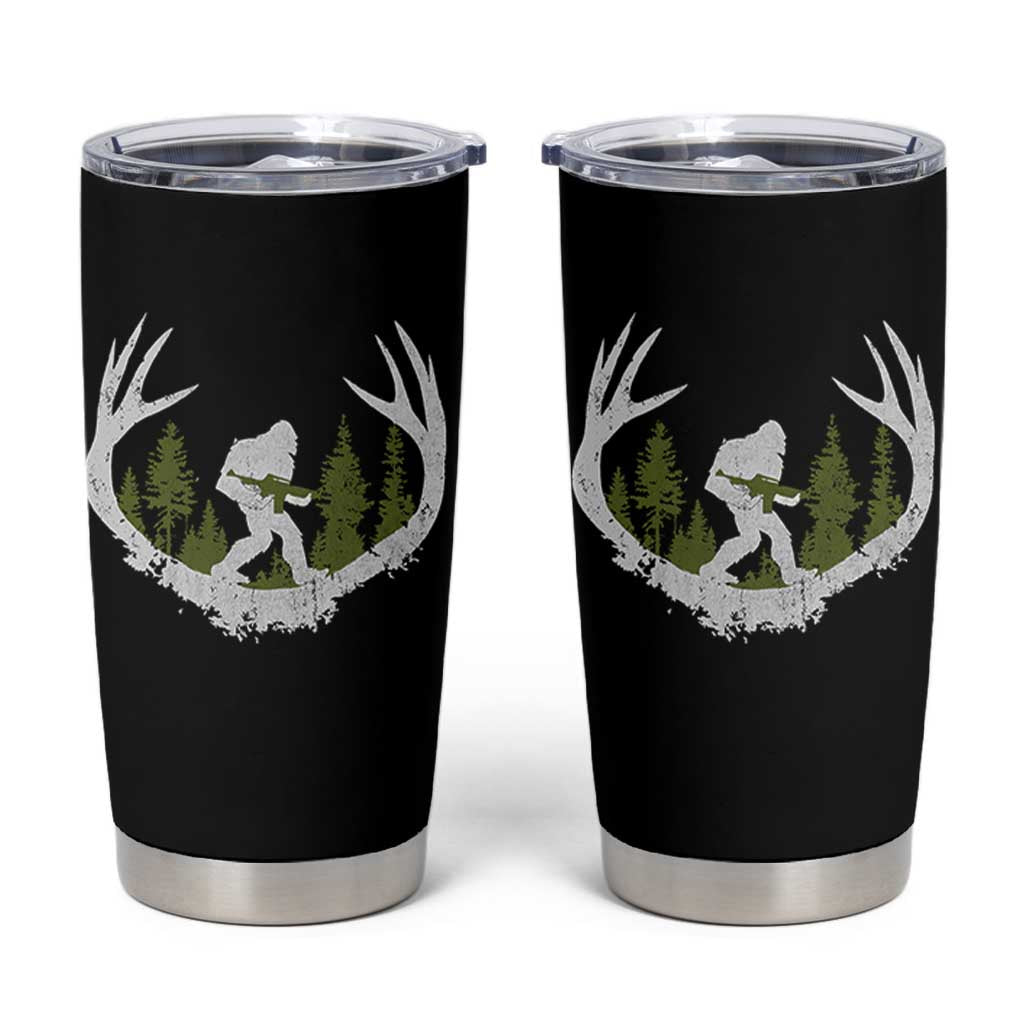 Bigfoot Gun Owner Tumbler Cup Retro Deer Hunting Sasquatch Hunter Dad
