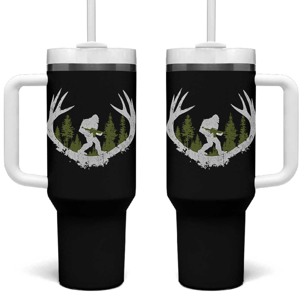 Bigfoot Gun Owner Tumbler With Handle Retro Deer Hunting Sasquatch Hunter Dad