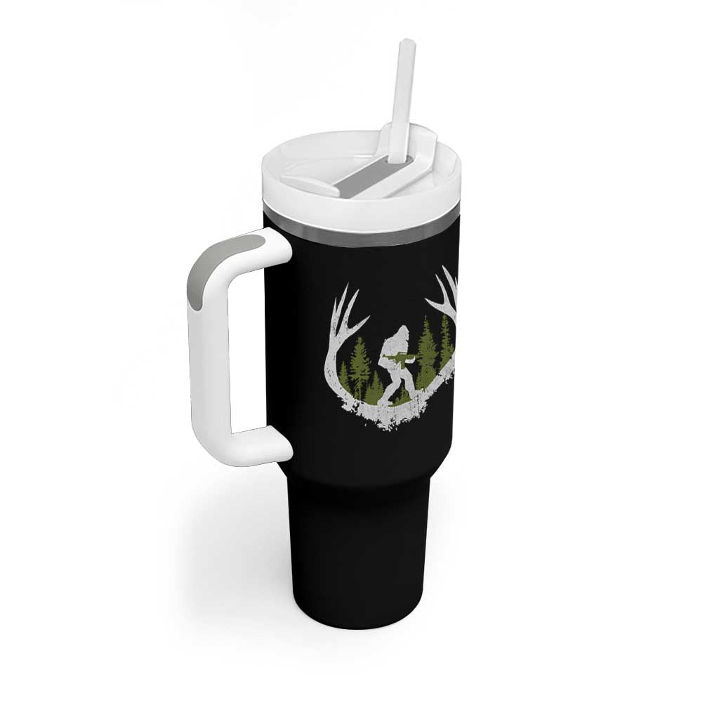 Bigfoot Gun Owner Tumbler With Handle Retro Deer Hunting Sasquatch Hunter Dad