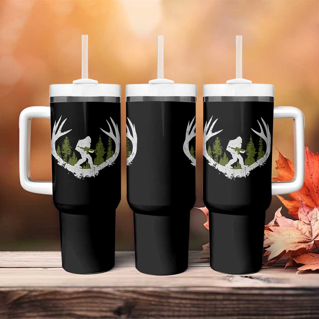 Bigfoot Gun Owner Tumbler With Handle Retro Deer Hunting Sasquatch Hunter Dad