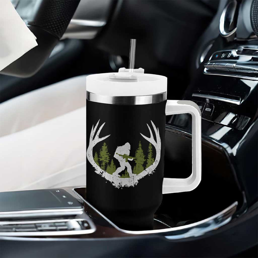 Bigfoot Gun Owner Tumbler With Handle Retro Deer Hunting Sasquatch Hunter Dad