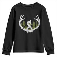 Bigfoot Gun Owner Youth Sweatshirt Retro Deer Hunting Sasquatch Hunter Dad