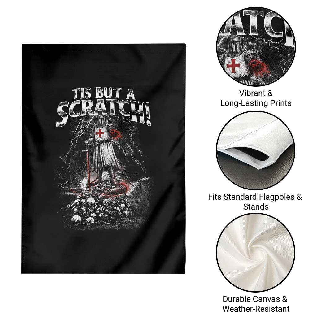 Funny Tis But A Scratch Medieval Warrior Knight Garden Flag Funny Gift Sarcastic Quote