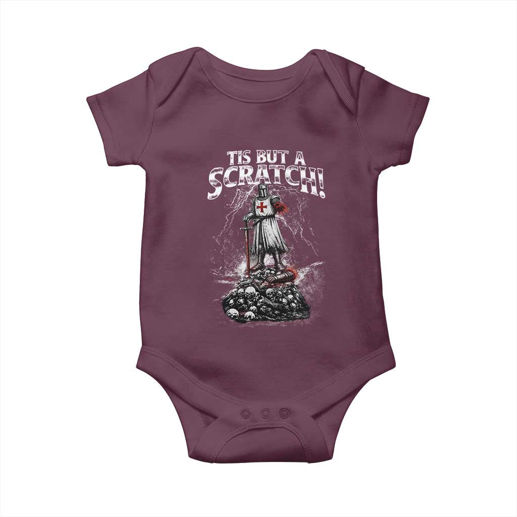 Funny Tis But A Scratch Medieval Warrior Knight Baby Onesie Funny Gift Sarcastic Quote
