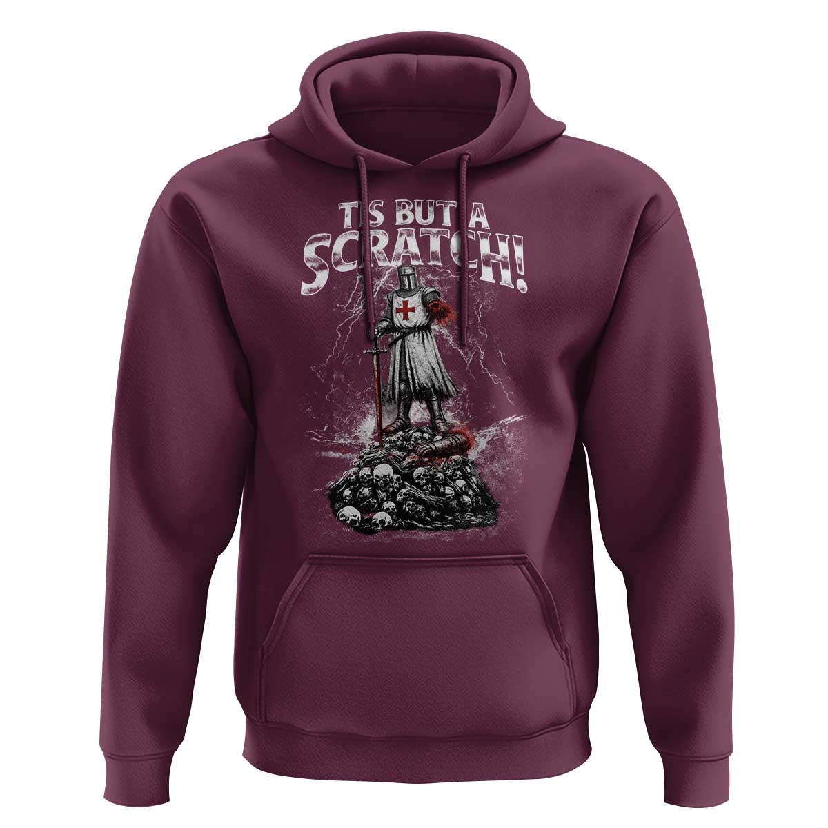 Funny Tis But A Scratch Medieval Warrior Knight Hoodie Funny Gift Sarcastic Quote