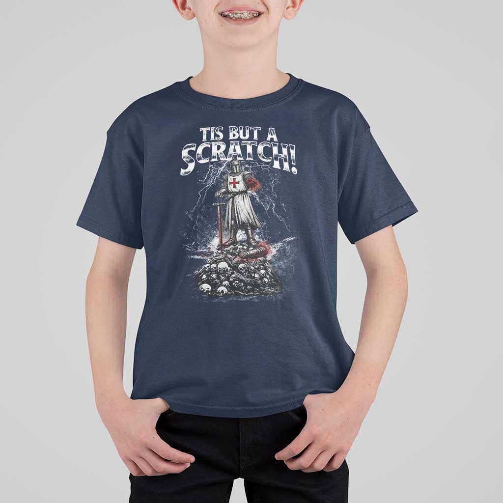 Funny Tis But A Scratch Medieval Warrior Knight T Shirt For Kid Funny Gift Sarcastic Quote