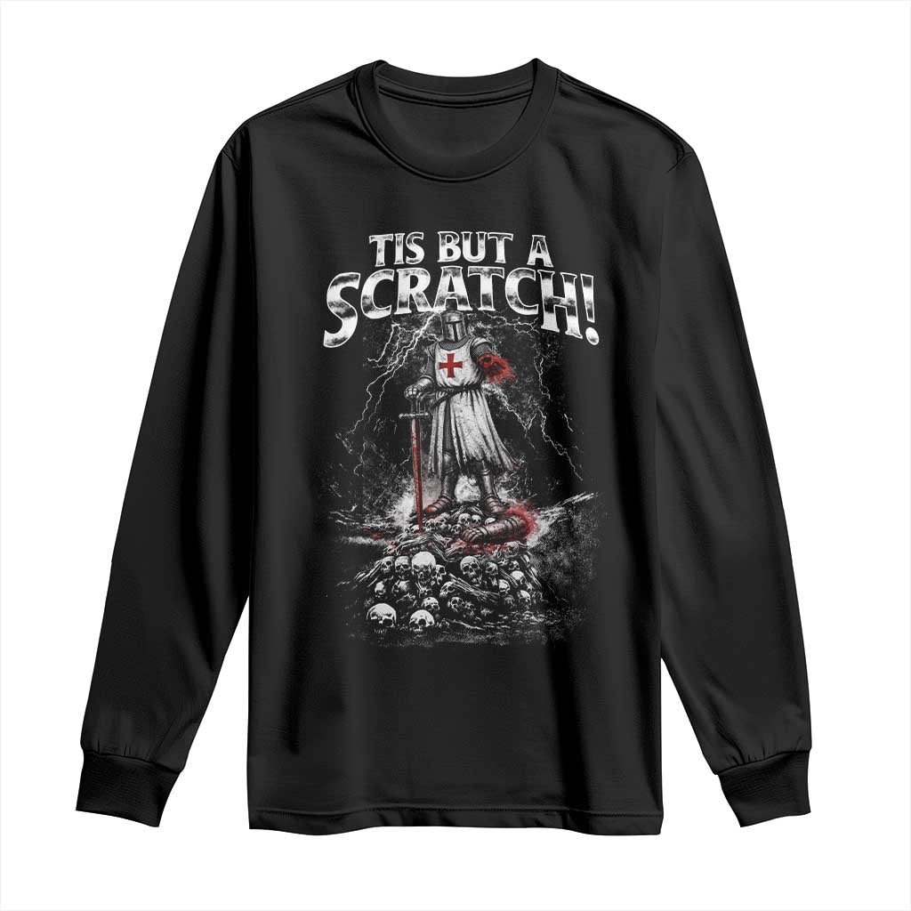 Funny Tis But A Scratch Medieval Warrior Knight Long Sleeve Shirt Funny Gift Sarcastic Quote