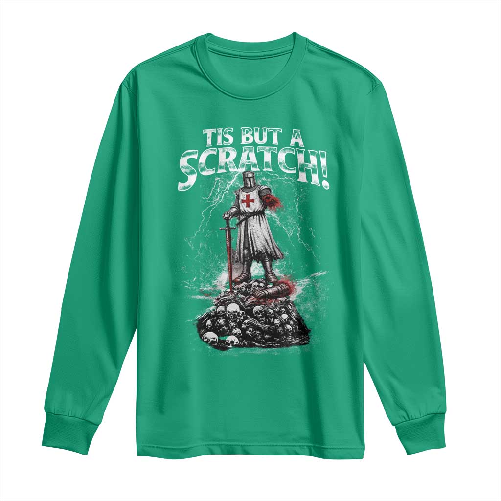 Funny Tis But A Scratch Medieval Warrior Knight Long Sleeve Shirt Funny Gift Sarcastic Quote