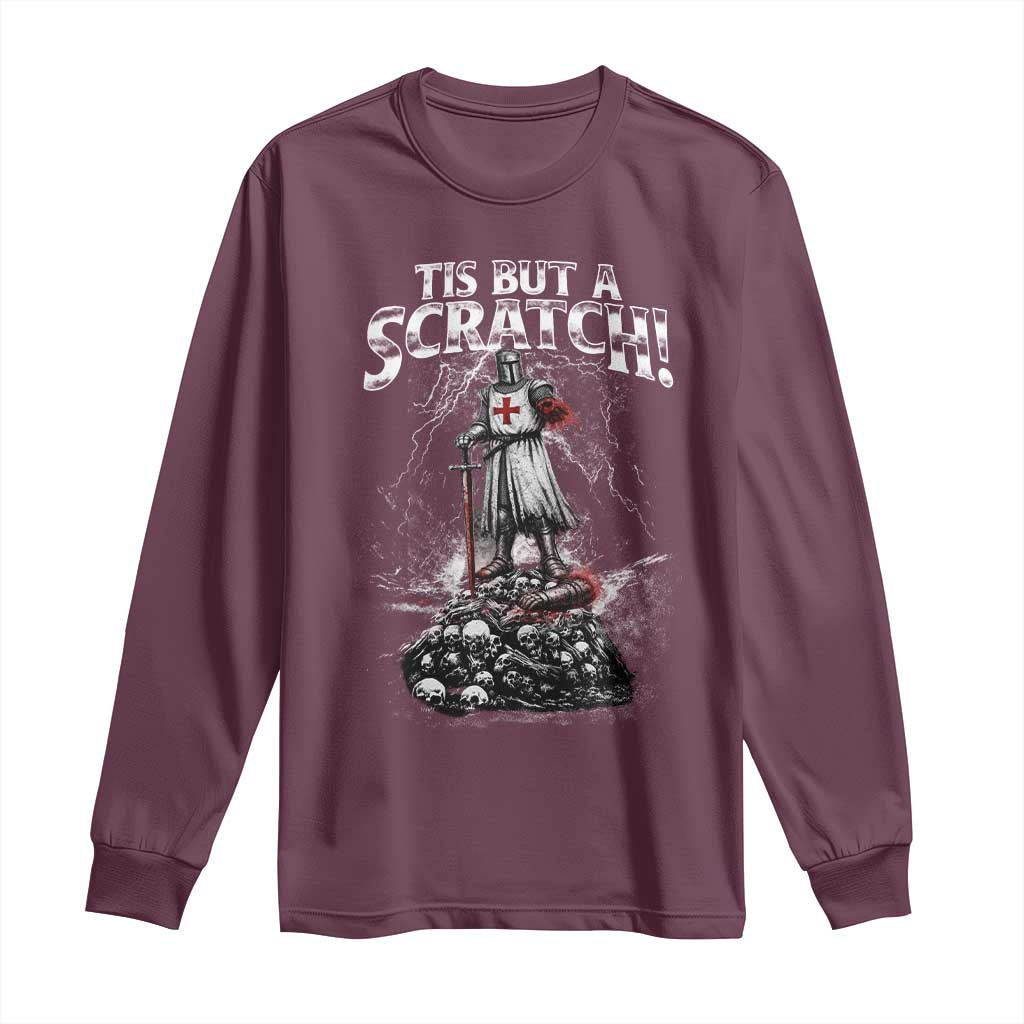 Funny Tis But A Scratch Medieval Warrior Knight Long Sleeve Shirt Funny Gift Sarcastic Quote