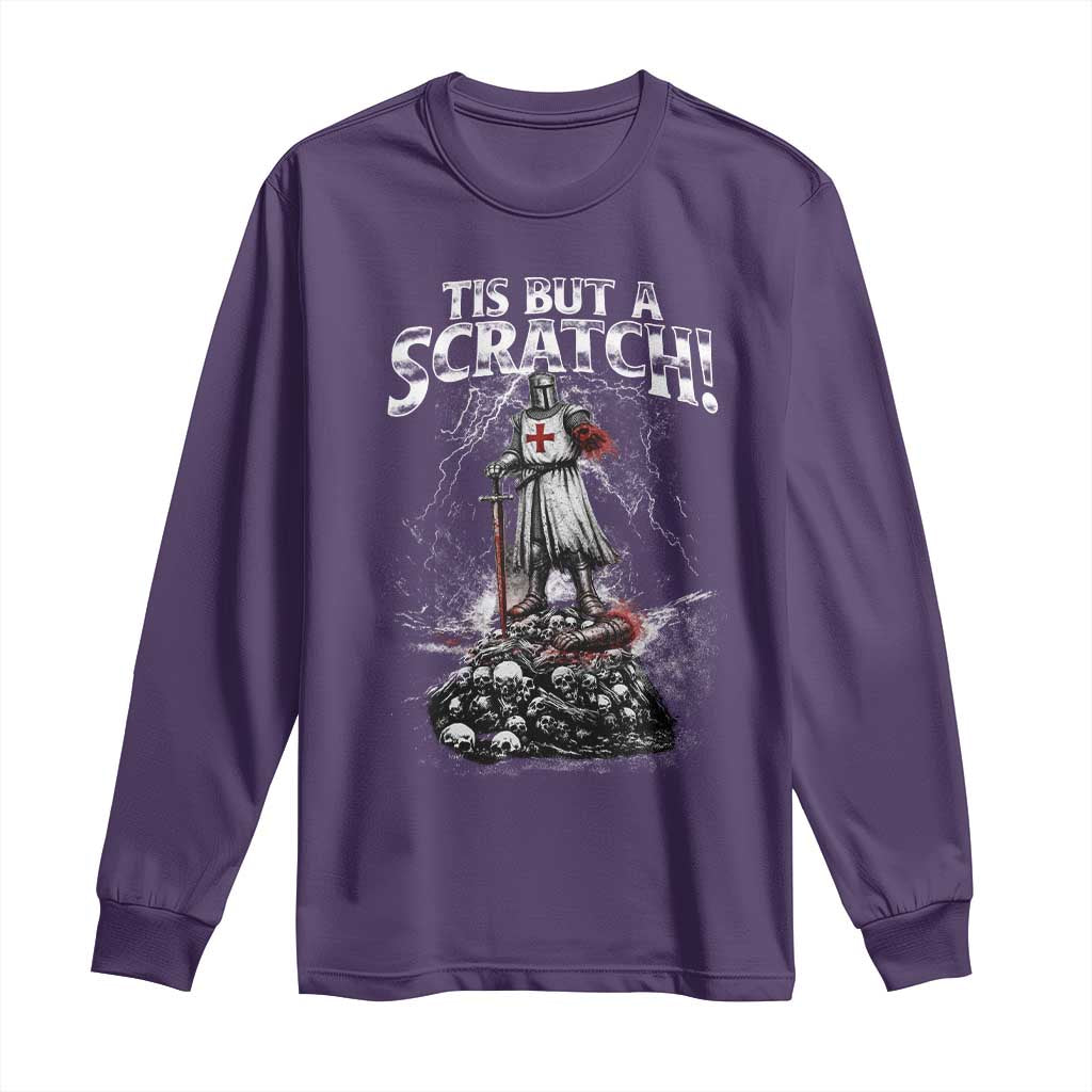 Funny Tis But A Scratch Medieval Warrior Knight Long Sleeve Shirt Funny Gift Sarcastic Quote