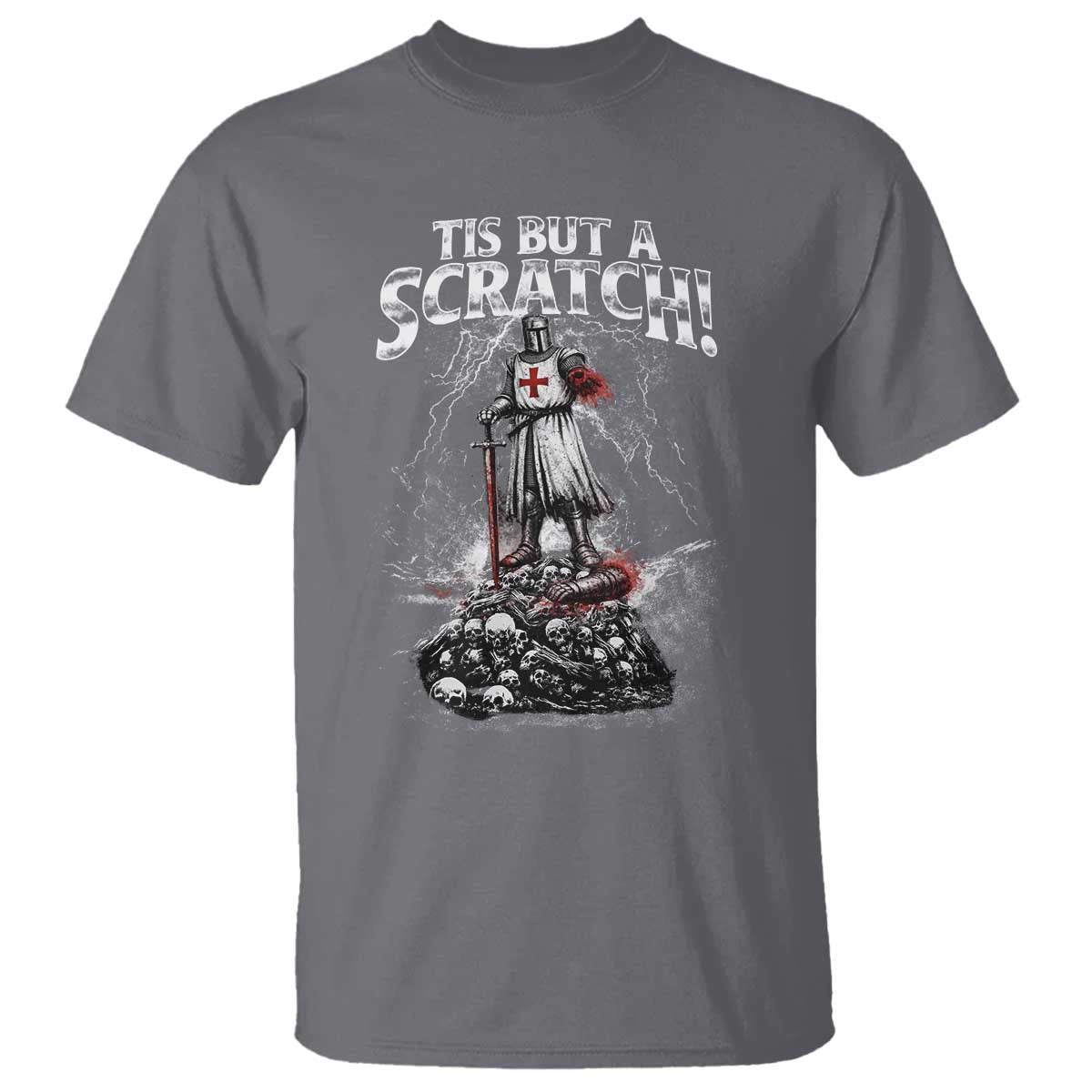 Funny Tis But A Scratch Medieval Warrior Knight T Shirt Funny Gift Sarcastic Quote
