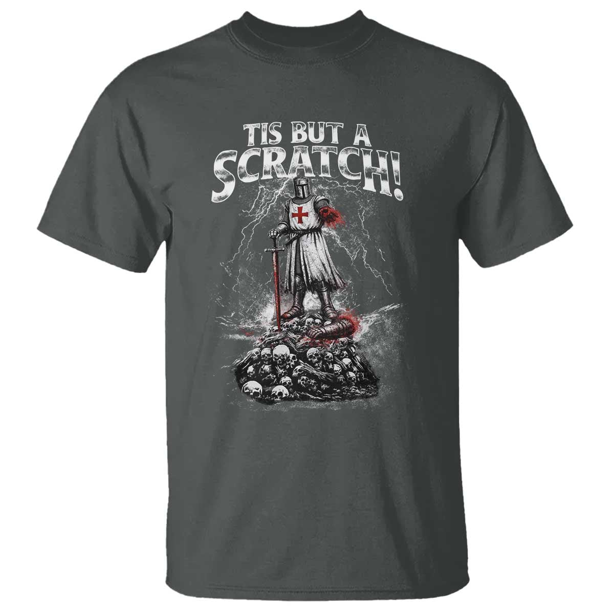 Funny Tis But A Scratch Medieval Warrior Knight T Shirt Funny Gift Sarcastic Quote