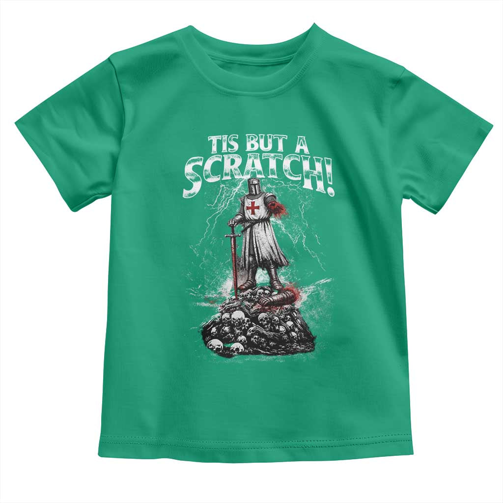 Funny Tis But A Scratch Medieval Warrior Knight Toddler T Shirt Funny Gift Sarcastic Quote