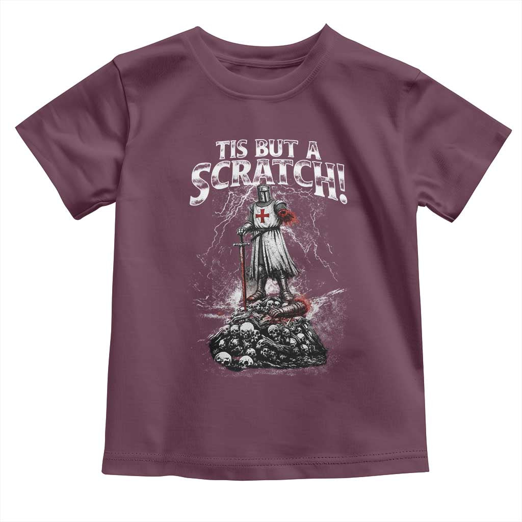 Funny Tis But A Scratch Medieval Warrior Knight Toddler T Shirt Funny Gift Sarcastic Quote