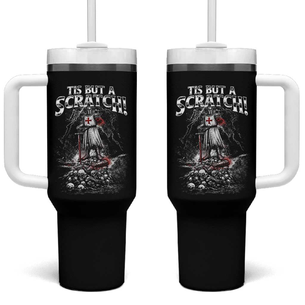 Funny Tis But A Scratch Medieval Warrior Knight Tumbler With Handle Funny Gift Sarcastic Quote