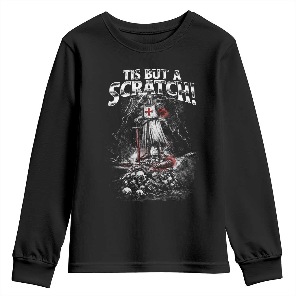Funny Tis But A Scratch Medieval Warrior Knight Youth Sweatshirt Funny Gift Sarcastic Quote