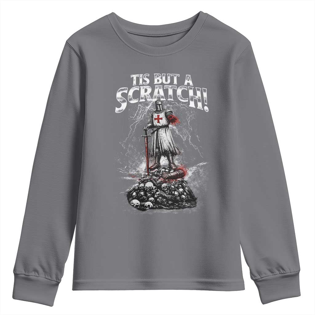 Funny Tis But A Scratch Medieval Warrior Knight Youth Sweatshirt Funny Gift Sarcastic Quote