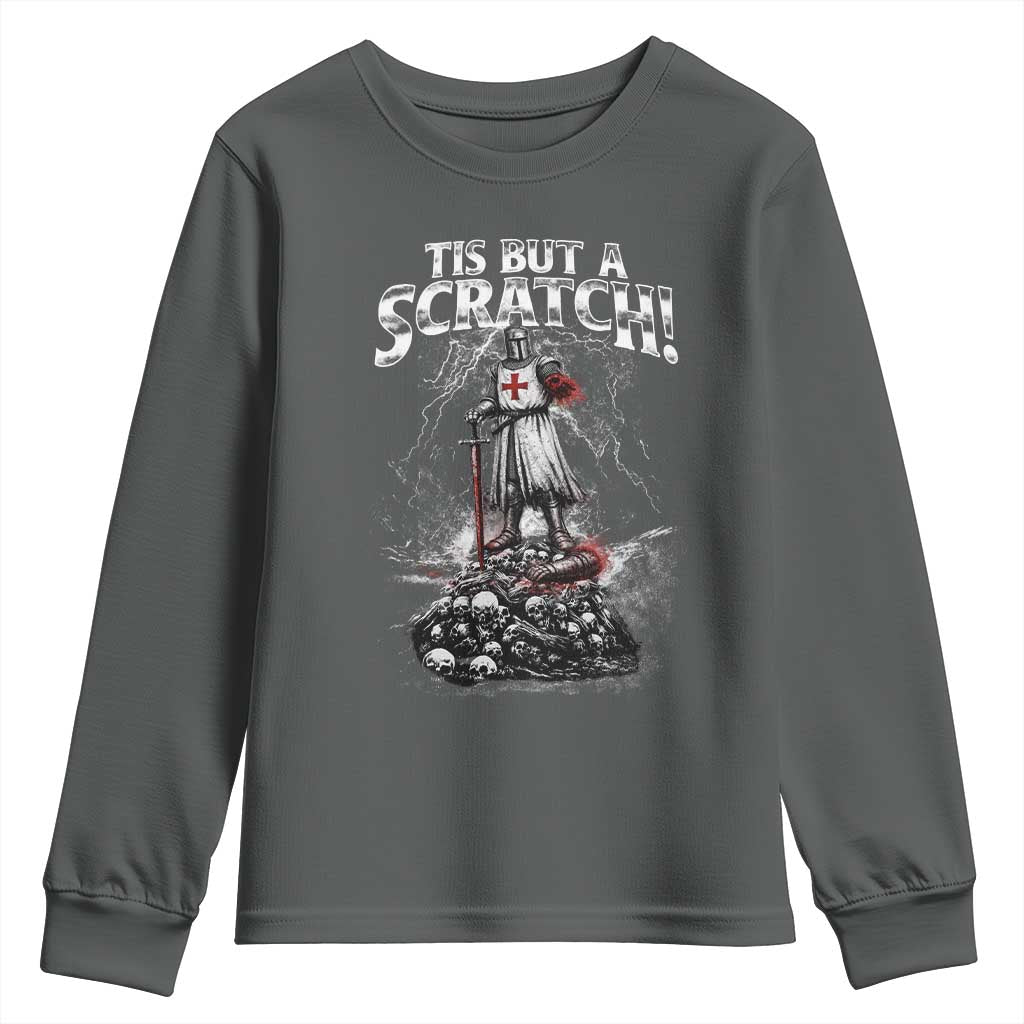 Funny Tis But A Scratch Medieval Warrior Knight Youth Sweatshirt Funny Gift Sarcastic Quote