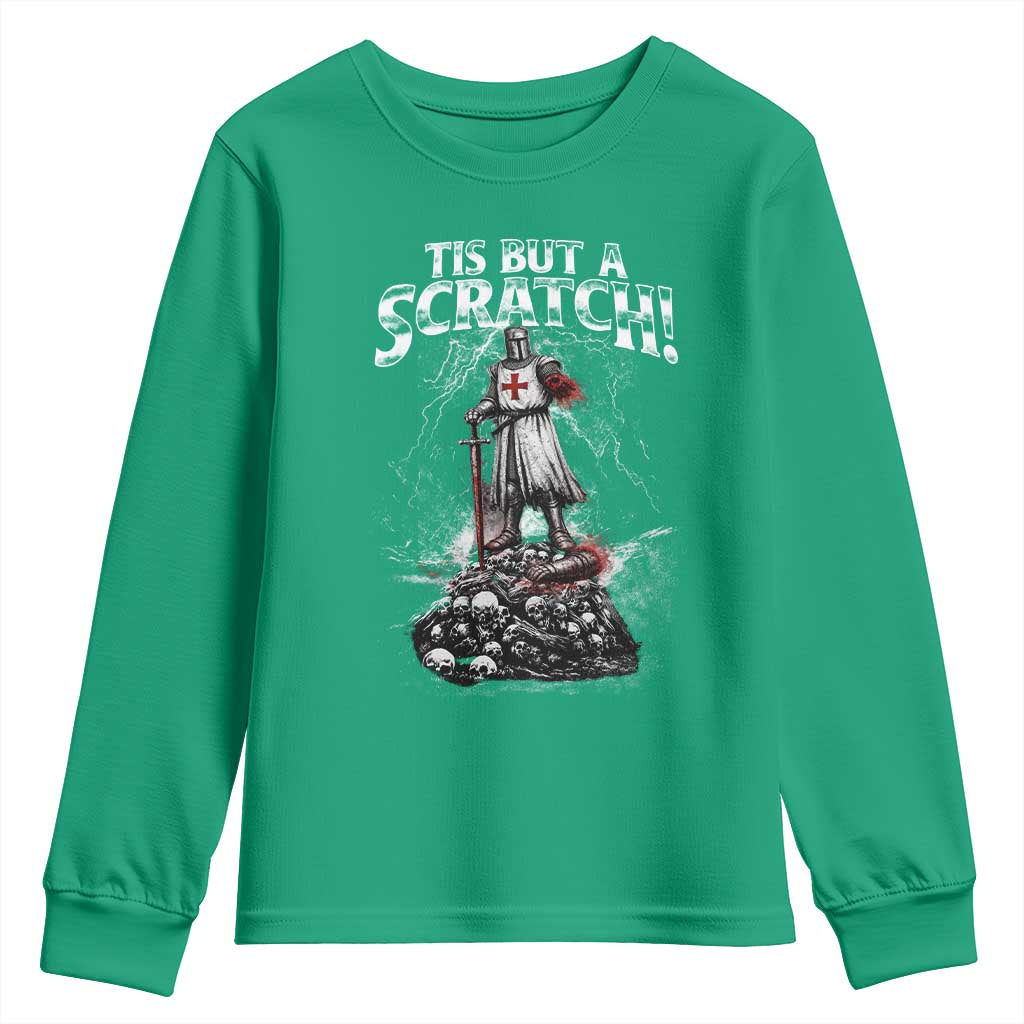 Funny Tis But A Scratch Medieval Warrior Knight Youth Sweatshirt Funny Gift Sarcastic Quote
