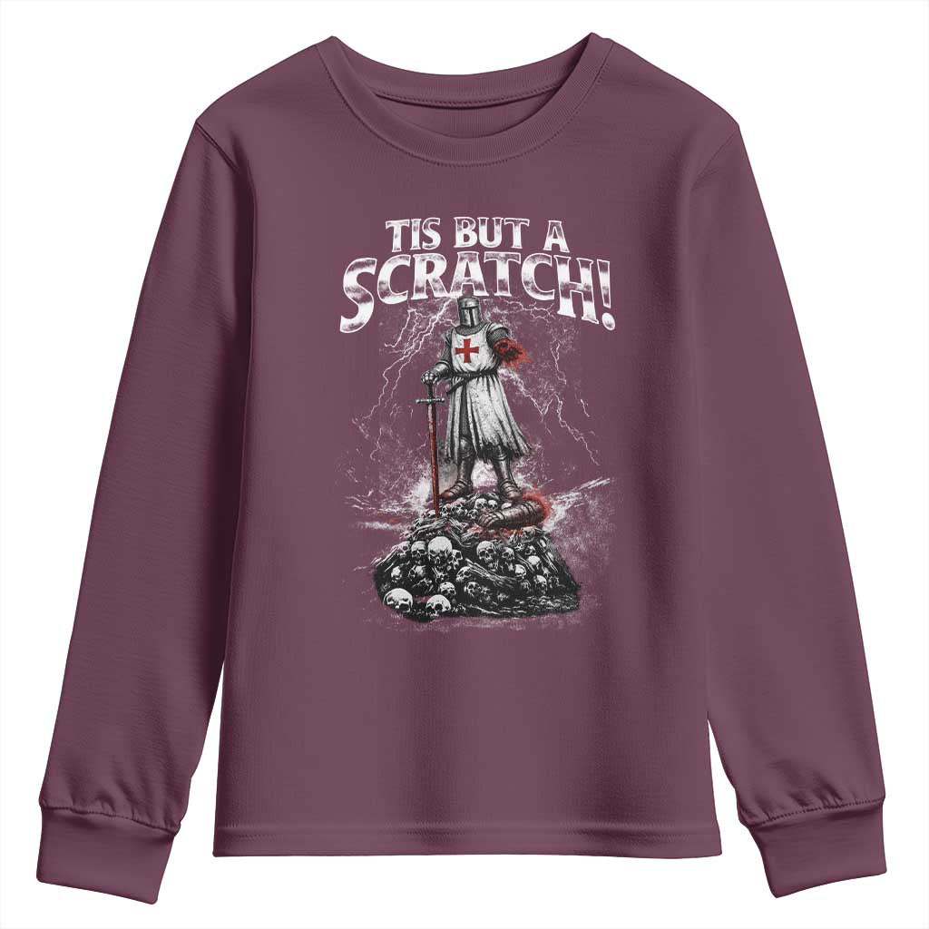 Funny Tis But A Scratch Medieval Warrior Knight Youth Sweatshirt Funny Gift Sarcastic Quote