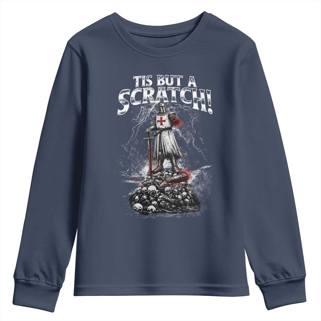 Funny Tis But A Scratch Medieval Warrior Knight Youth Sweatshirt Funny Gift Sarcastic Quote