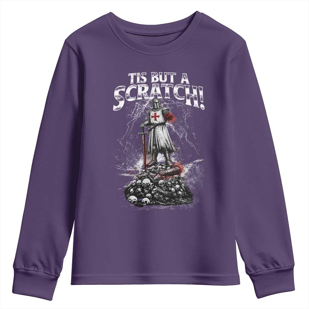 Funny Tis But A Scratch Medieval Warrior Knight Youth Sweatshirt Funny Gift Sarcastic Quote