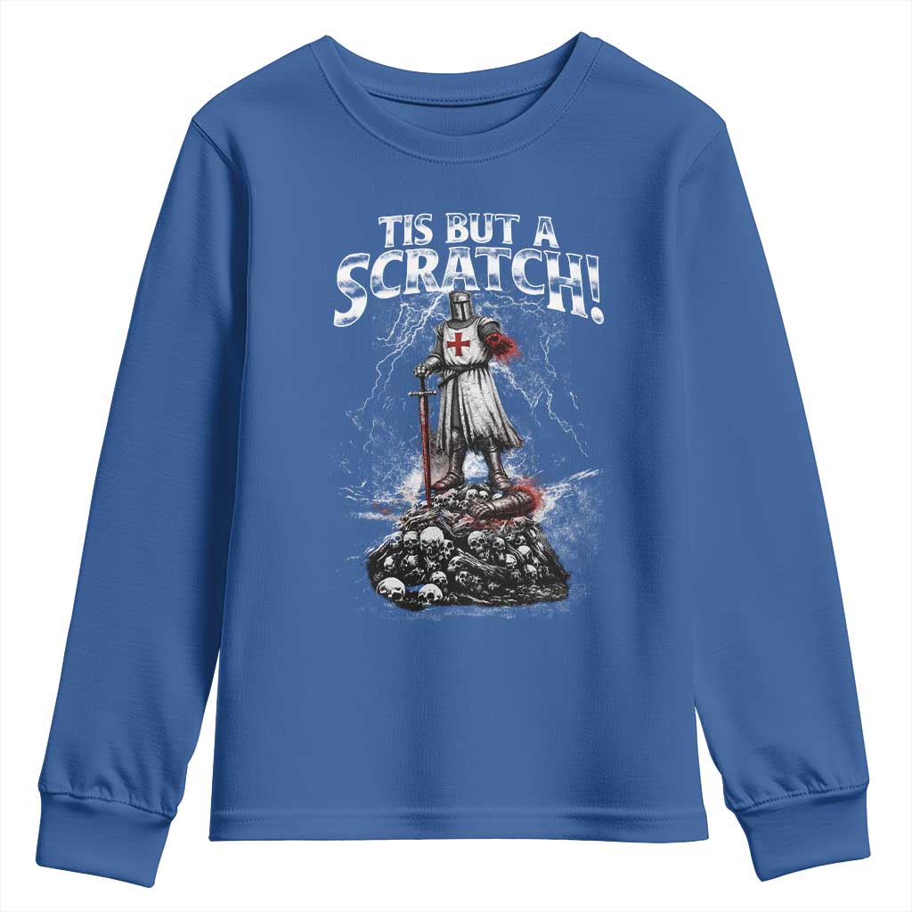 Funny Tis But A Scratch Medieval Warrior Knight Youth Sweatshirt Funny Gift Sarcastic Quote