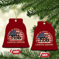 90th Birthday Ceramic Ornament Vintage 1936 90 Year Old Birthday USA Flag