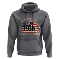 90th Birthday Hoodie Vintage 1936 90 Year Old Birthday USA Flag