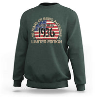 90th Birthday Sweatshirt Vintage 1936 90 Year Old Birthday USA Flag