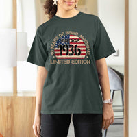 90th Birthday T Shirt For Women Vintage 1936 90 Year Old Birthday USA Flag