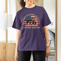 90th Birthday T Shirt For Women Vintage 1936 90 Year Old Birthday USA Flag
