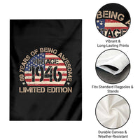 80th Birthday Garden Flag Vintage 1946 80 Year Old Birthday USA Flag