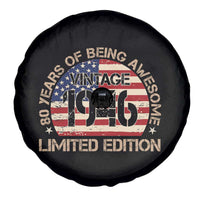 80th Birthday Spare Tire Cover Vintage 1946 80 Year Old Birthday USA Flag