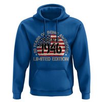 80th Birthday Hoodie Vintage 1946 80 Year Old Birthday USA Flag