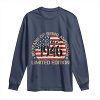 80th Birthday Long Sleeve Shirt Vintage 1946 80 Year Old Birthday USA Flag