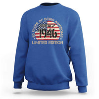 80th Birthday Sweatshirt Vintage 1946 80 Year Old Birthday USA Flag